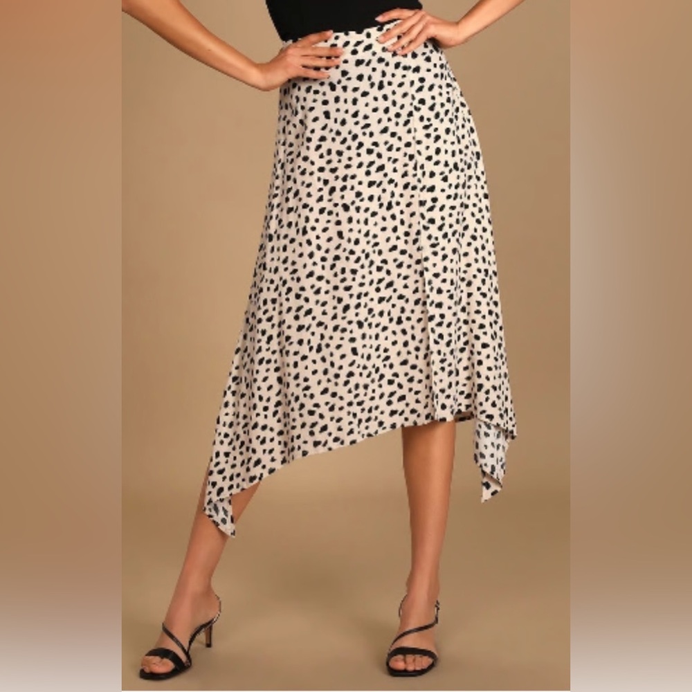 Lulu’s Cream Cheetah Midi Skirt XL